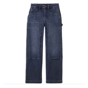 Duluth women's Duluthflex work denim with cool max relaxed leg high rise 14reg